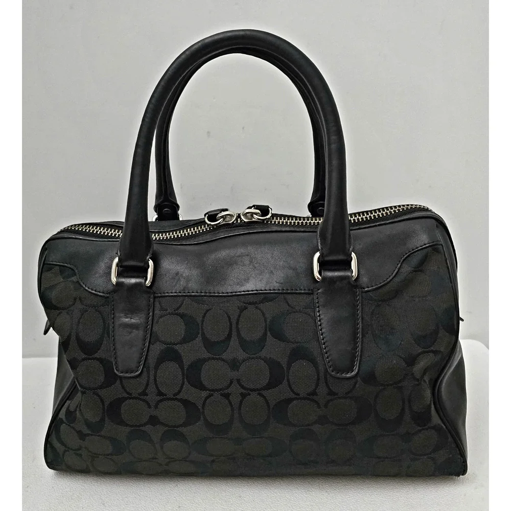 Coach Monogram Canvas Satchel Genuine Leather Handles & Trim F1362-25383 Women's